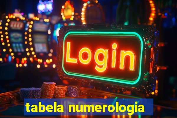 tabela numerologia